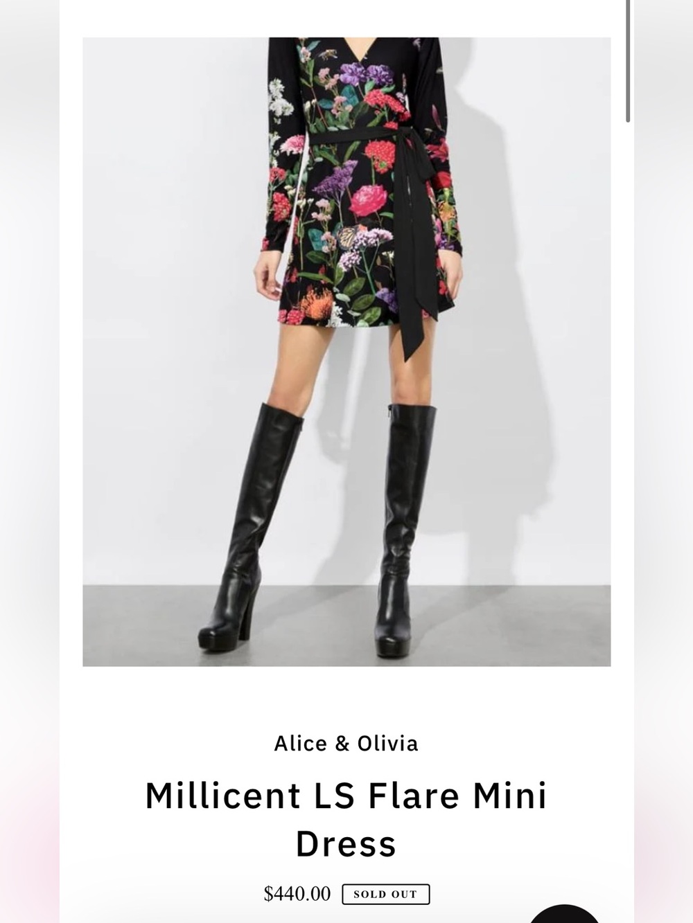 Alice + Olivia Millicent LS Flare Mini Dress NWT size 6 video - Picture 17 of 17